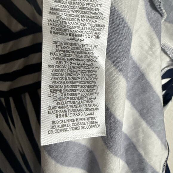 Boden Ponte Panelled French Navy Ivory Striped V-Neck Short Sleeve Tea Dress 20 - Picture 13 of 13